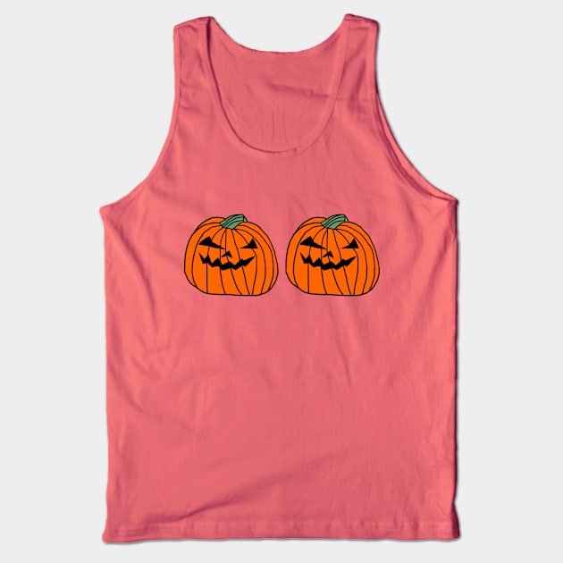 Big Halloween Horror Pumpkin Twice Tank Top by ellenhenryart